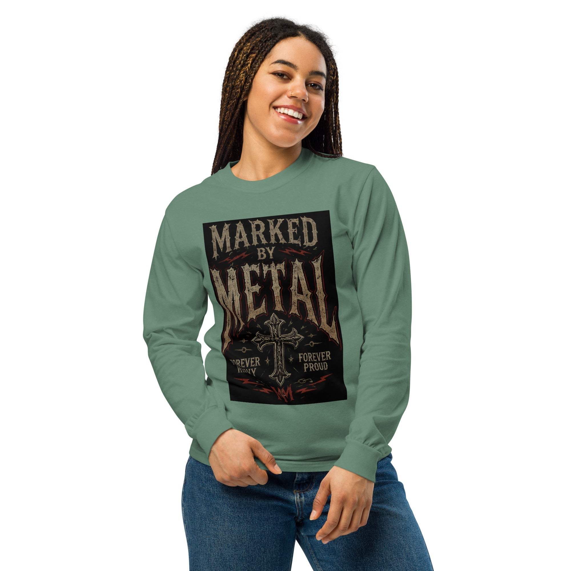 Garment-dyed heavyweight long-sleeve shirt - Marked by Metal