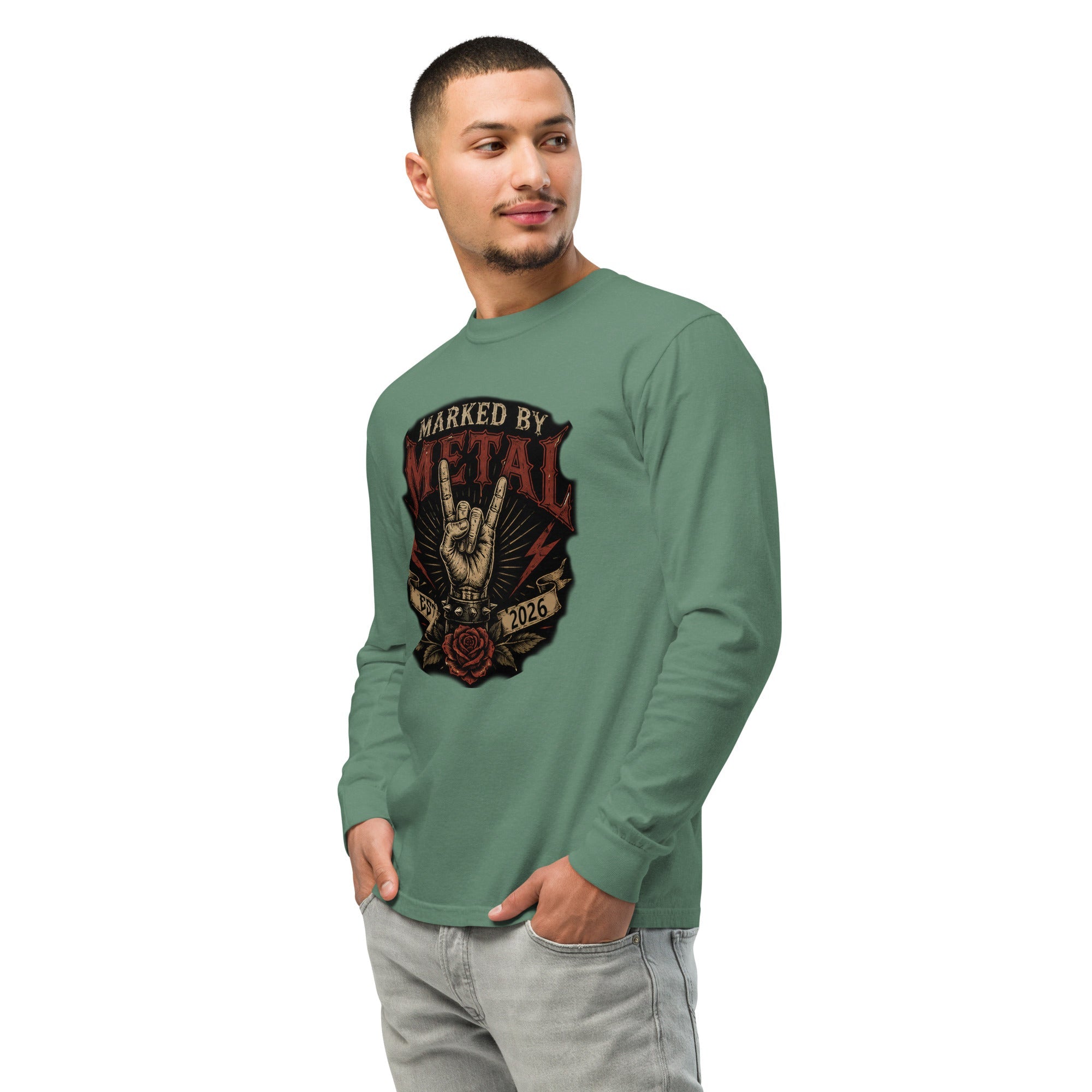 Garment-dyed heavyweight long-sleeve shirt - Marked by Metal