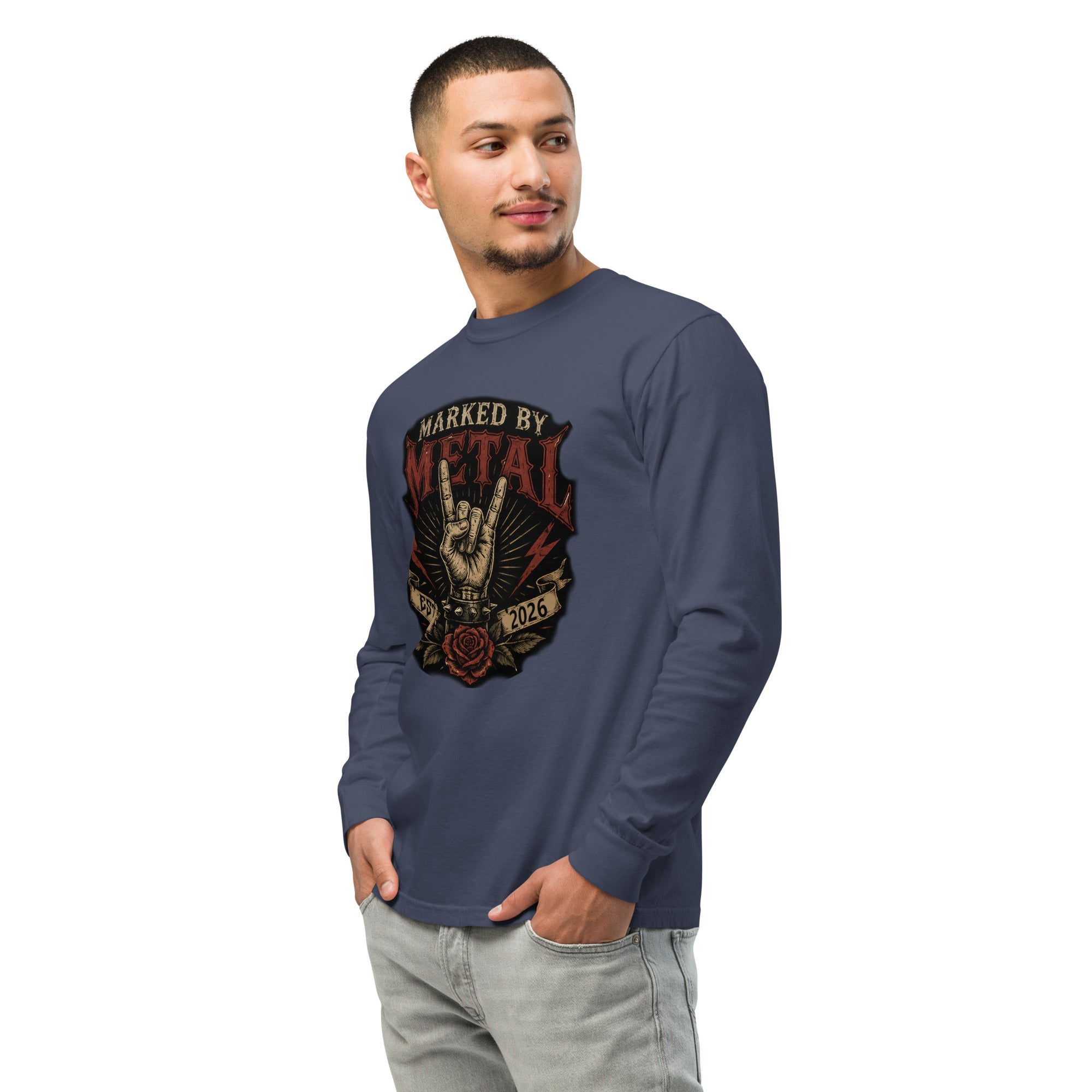 Garment-dyed heavyweight long-sleeve shirt - Marked by Metal