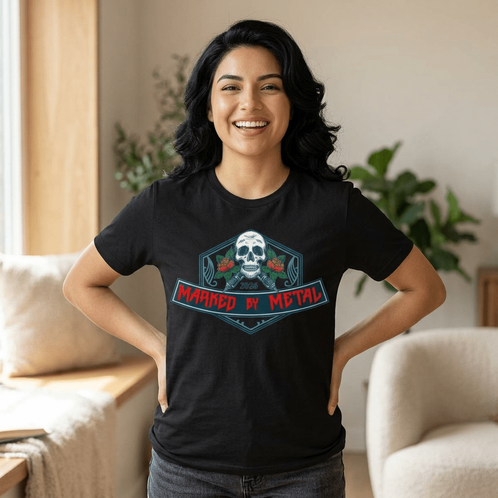 Marked By Metal Skull Tee — Rock & Metal Band Graphic T‑Shirt - Marked by Metal