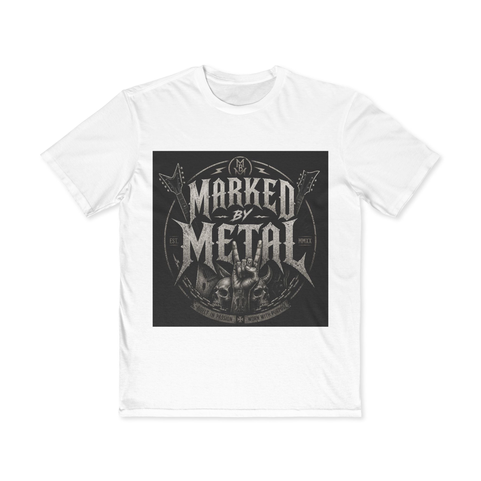 Marked By Metal Skull Tee — Rock & Metal Band Graphic T‑Shirt - Marked by Metal